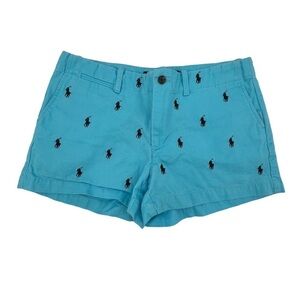 Ralph Lauren Blue Sport All Over Pony Shorts Size 6 Junior’s